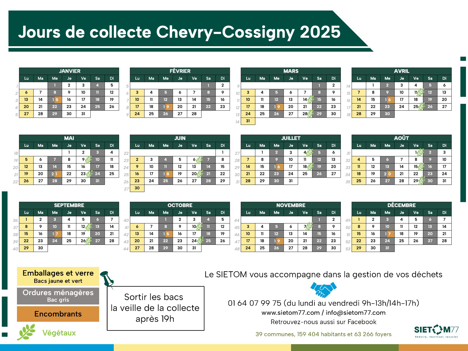 planning collecte déchets verts 2025